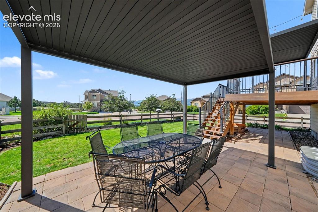 Image 29 of 48: Large Patio and Pergola with Retractable Shade and Adjustable Louvres
