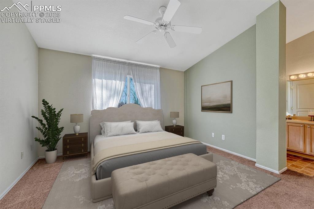 Image 15 of 50: Primary bedroom virtually staged