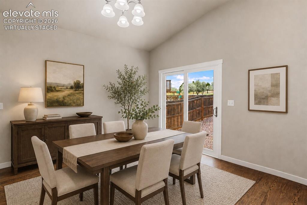 Image 3 of 32: Dining area. Virtually staged.