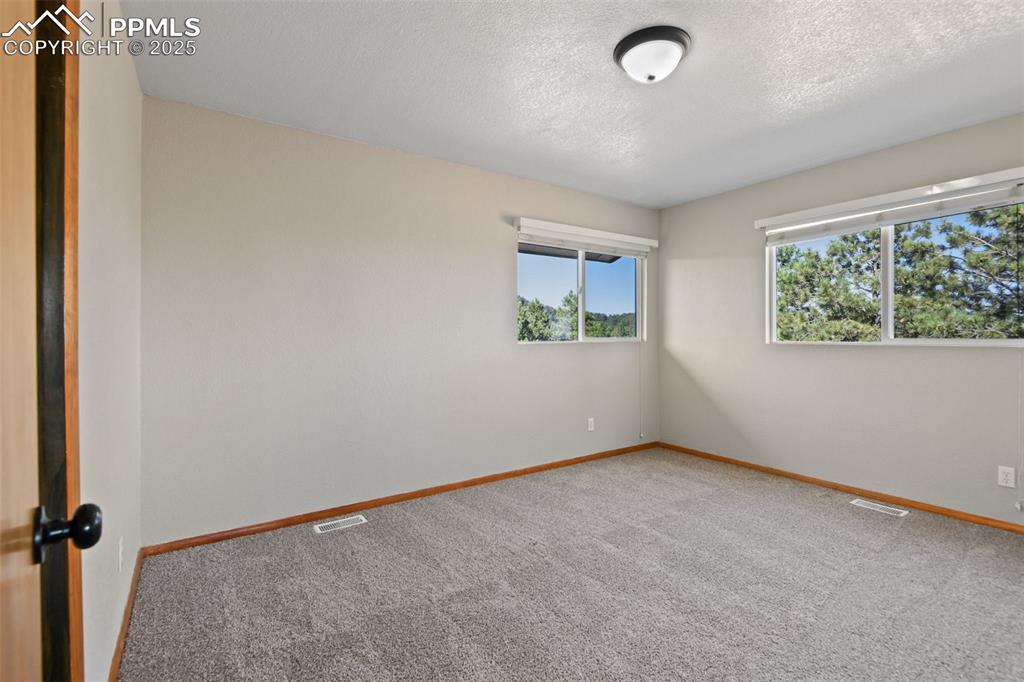 Image 24 of 40: Unfurnished room with light colored carpet and a textured ceiling
