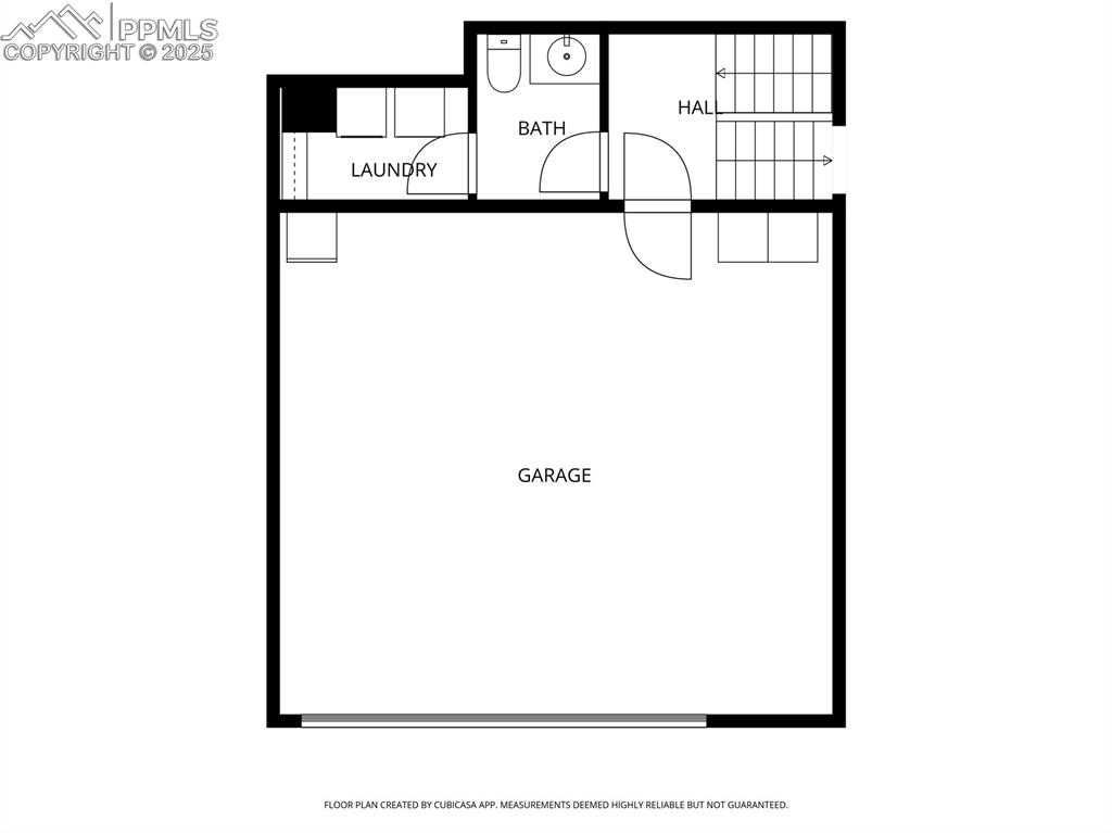 Image 32 of 35: Landing level has garage entry, and laundry room which is accessed through 