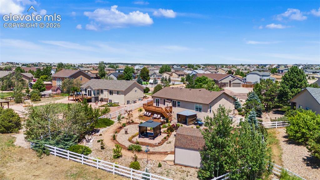 Image 37 of 43: Aerial View of Backyard