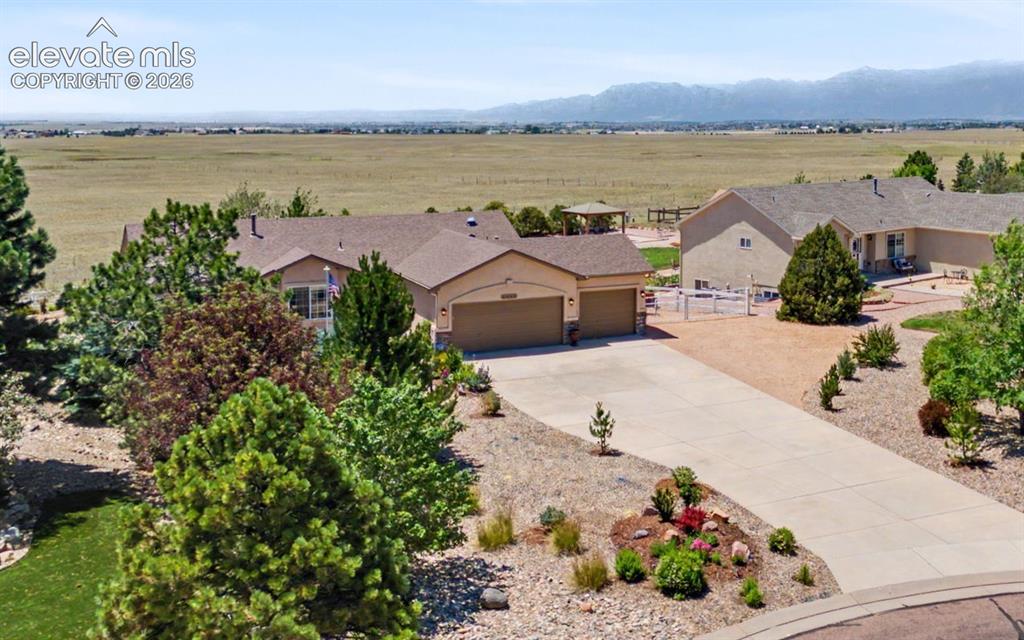 Image 41 of 43: Aerial View of Front of Home that Backs to Open Space