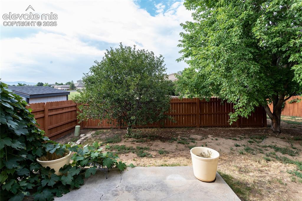 Image 38 of 44: Off the dining area, the sliding glass door opens up to the backyard patio 