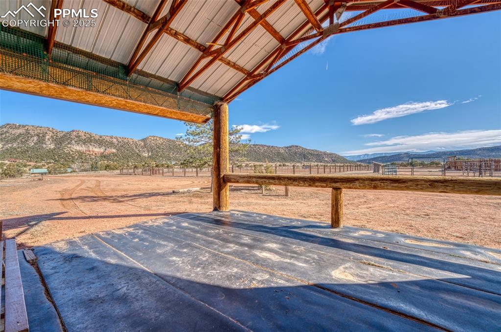 Image 34 of 45: View of patio / terrace with a mountain view