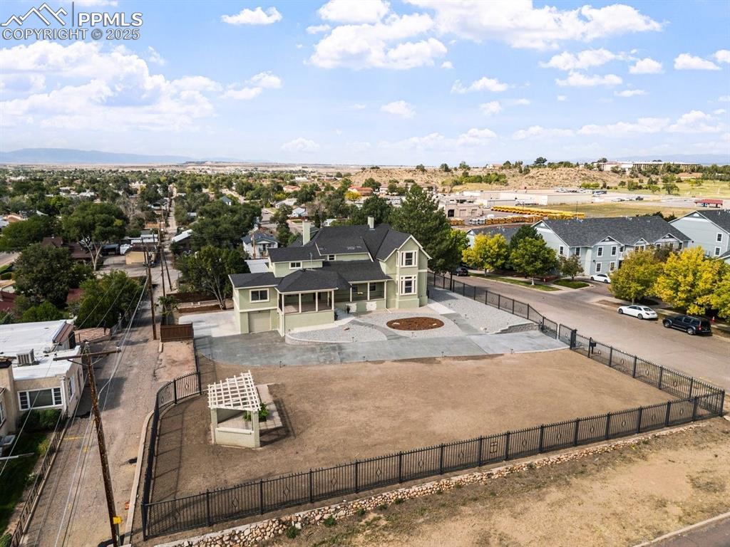 Image 46 of 50: Aerial perspective of suburban area
