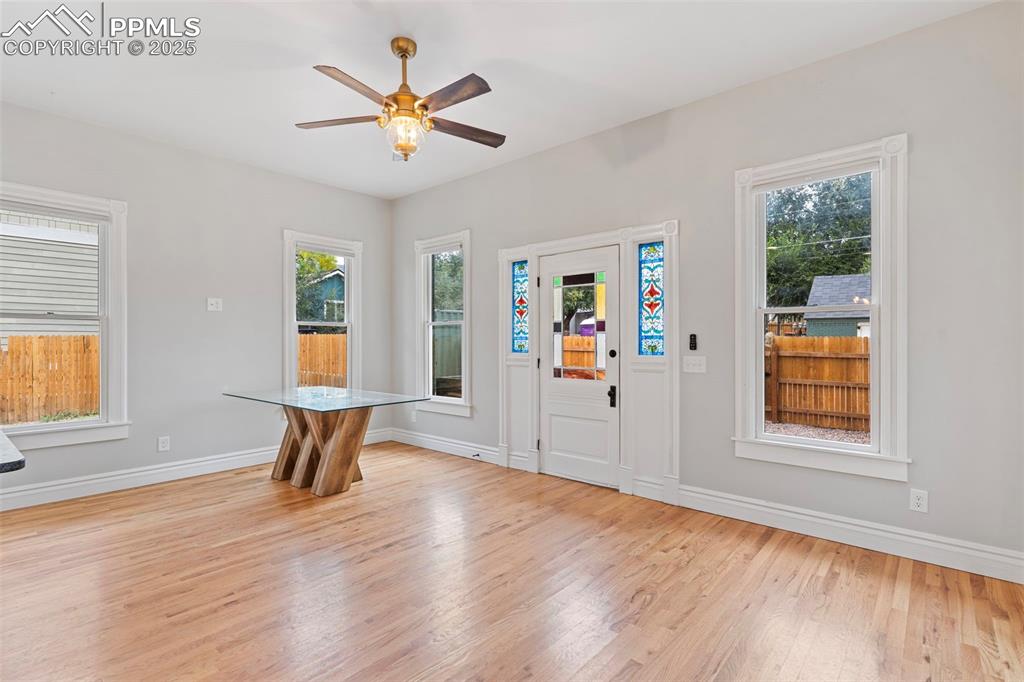 Image 11 of 36: Foyer with light wood-style flooring, plenty of natural light, and a ceilin