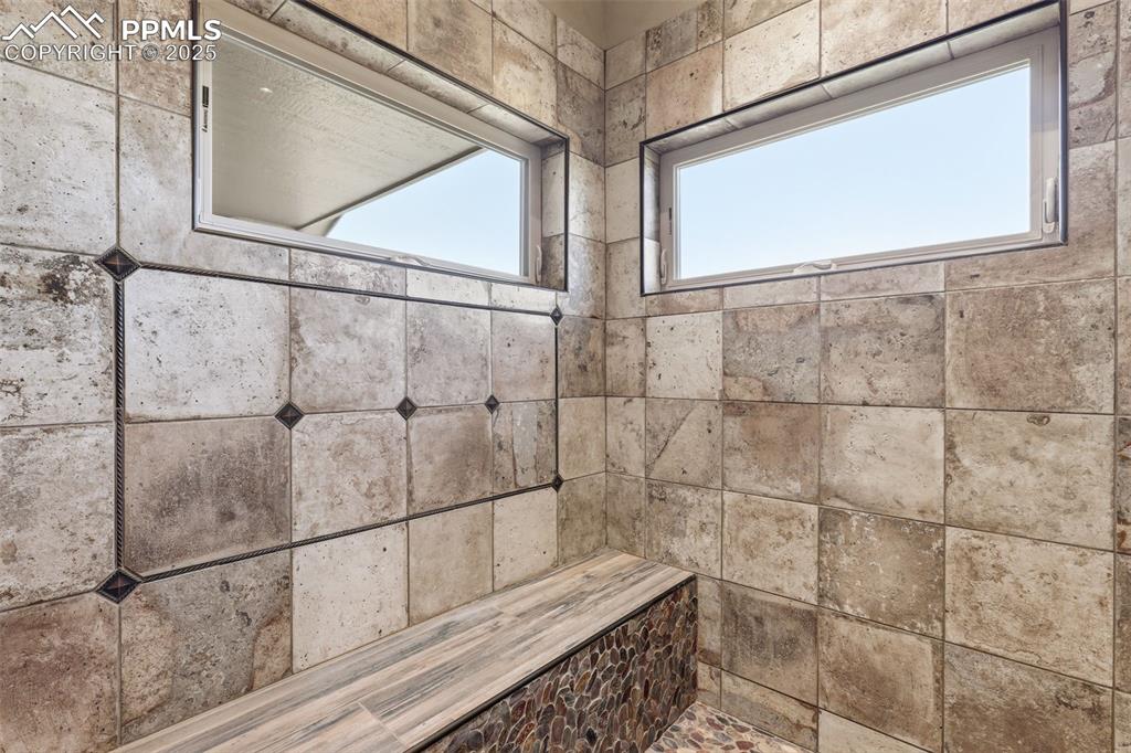 Image 18 of 50: 2nd Large Walk-in Dual Head Custom Shower with 6 Body Sprays!