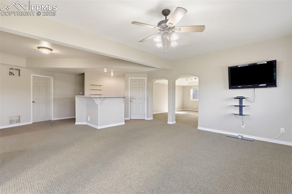 Image 33 of 50: Sprawling Basement with Bonus Area!