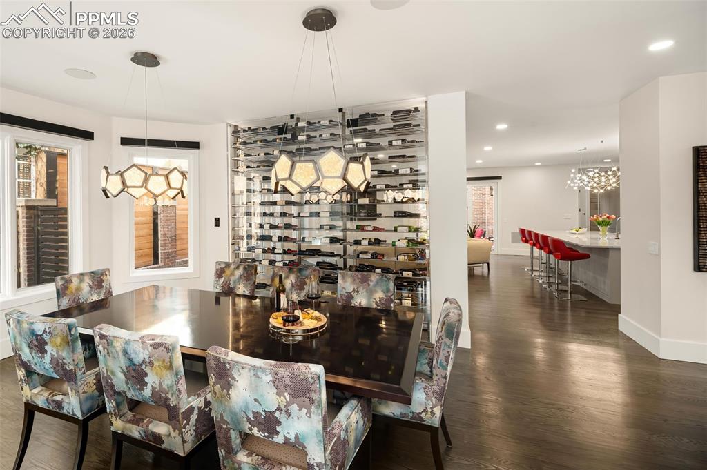 Image 14 of 50: Custom Wall Wine In The Dining Room