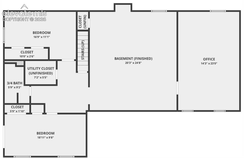 Image 29 of 30: Basement level layout. Measurements are an estimate