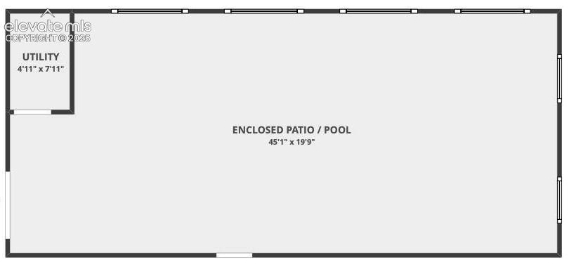 Image 30 of 30: Pool House layout. Measurements are an estimate.