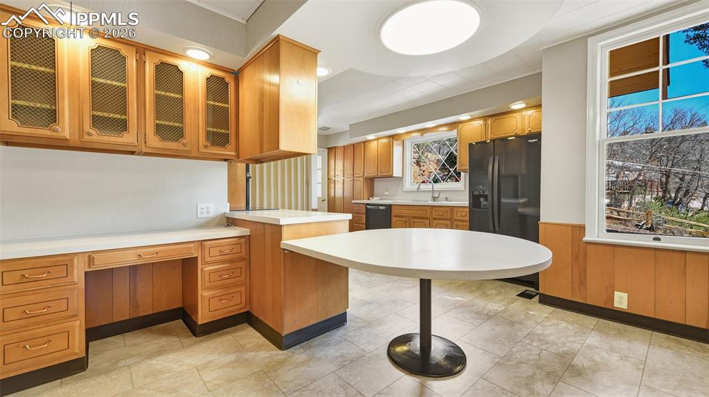 Image 17 of 47: Kitchen With View Of Built-In Desk