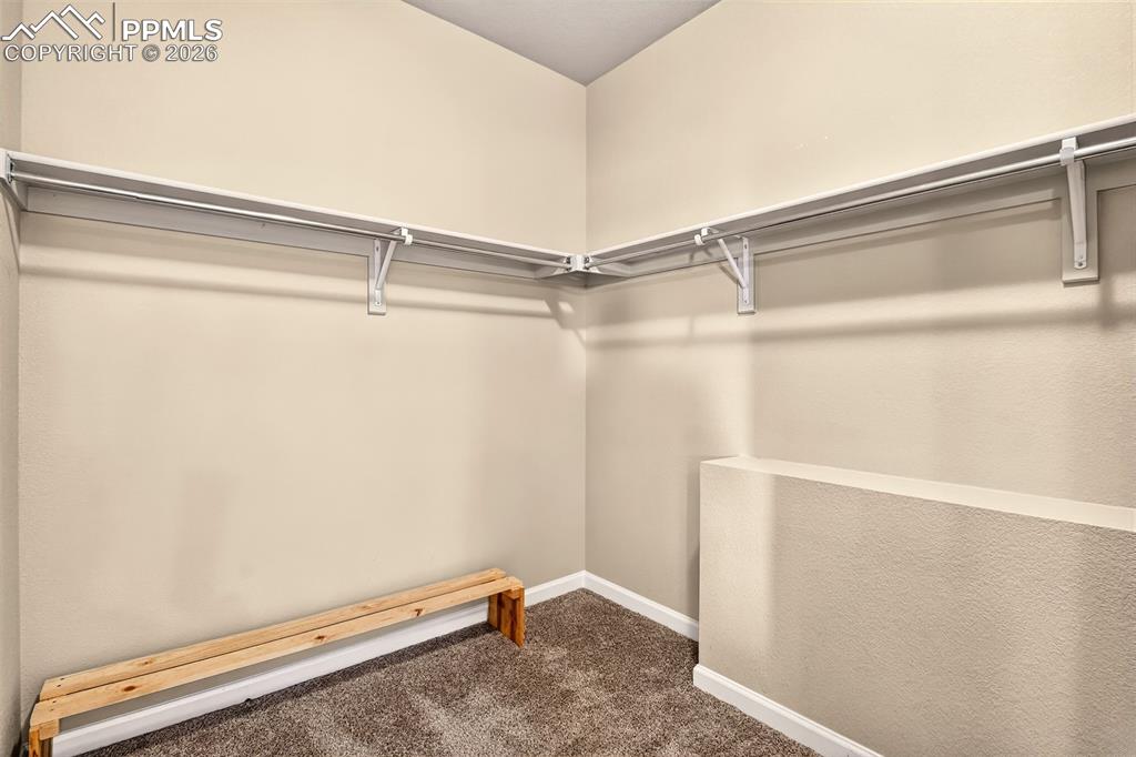 Image 22 of 41: Spacious walk in closet in the primary bedroom / bathroom.