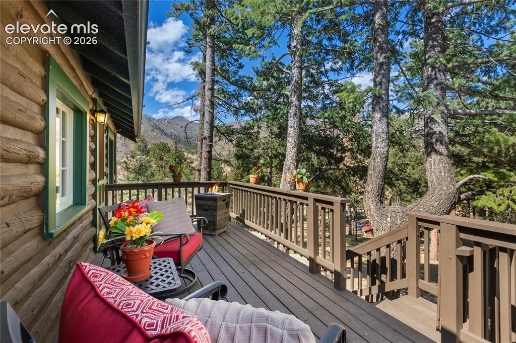 Image 4 of 38: And the back deck will transport you back to peace and serenity in minutes