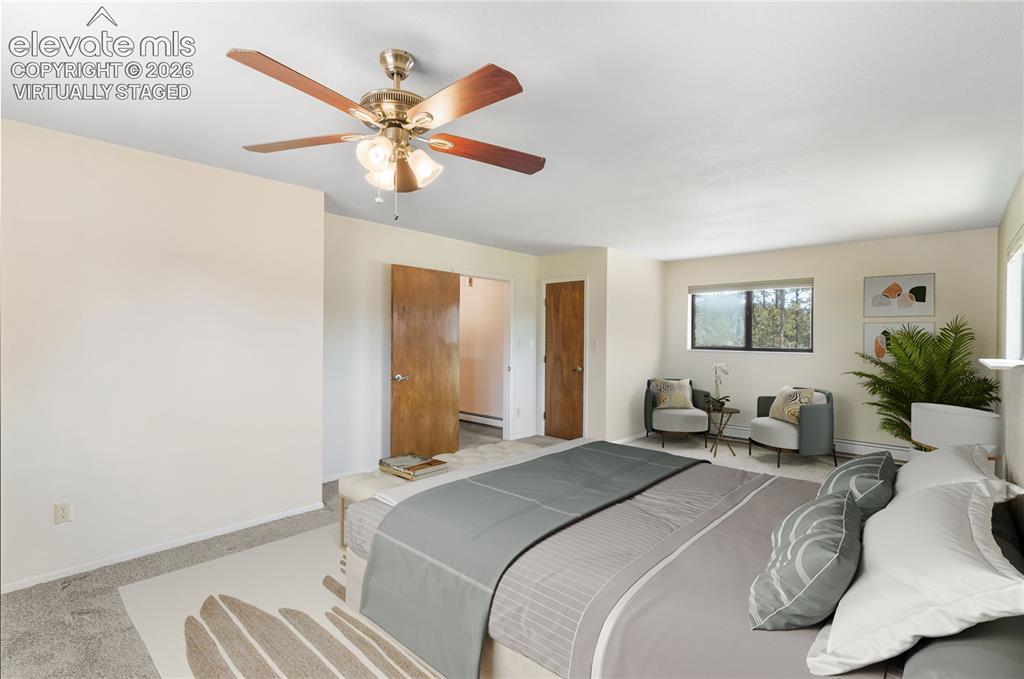 Image 5 of 47: Virtually staged primary bedroom