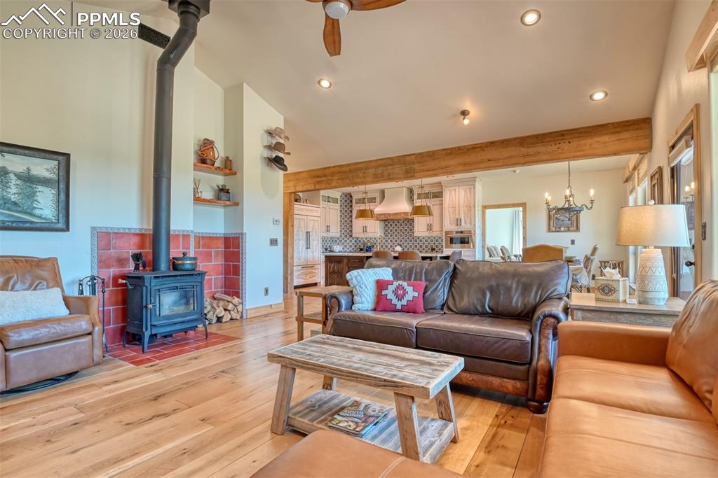 Image 14 of 50: Wood Stove is a Hearthstone wood stove (under warranty, new January 2024)