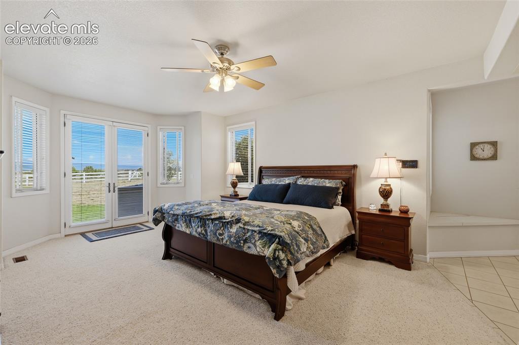 Image 32 of 50: Bright room with neutral wall tones and plush carpet flooring