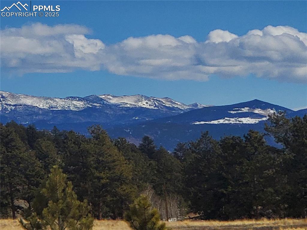 Image 9 of 50: This is the view of Pikes Peak from the deck.