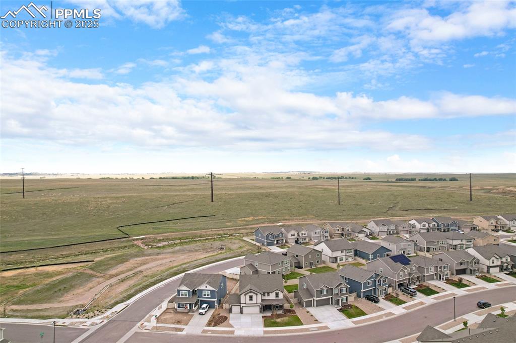 Image 42 of 50: Aerial perspective of suburban area