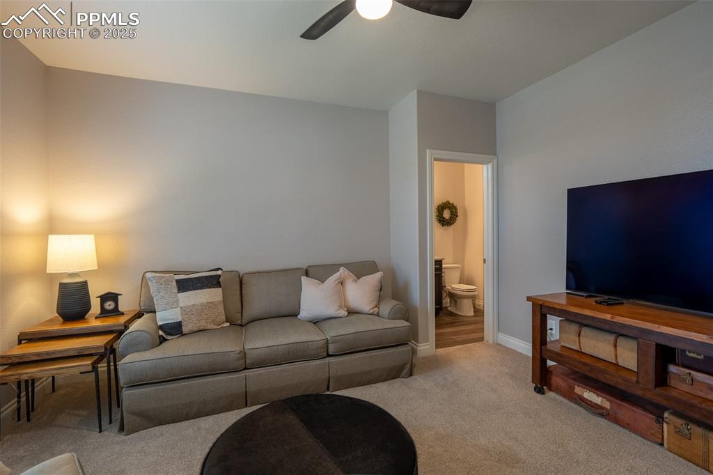 Image 19 of 50: Bedroom 2/flex room/office with attached 3/4 bath(3) off entry - main floor