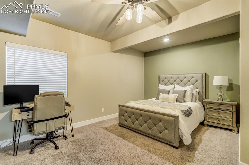 Image 37 of 49: Junior Suite in the Basement with an attached bathroom & walk-in closet. 