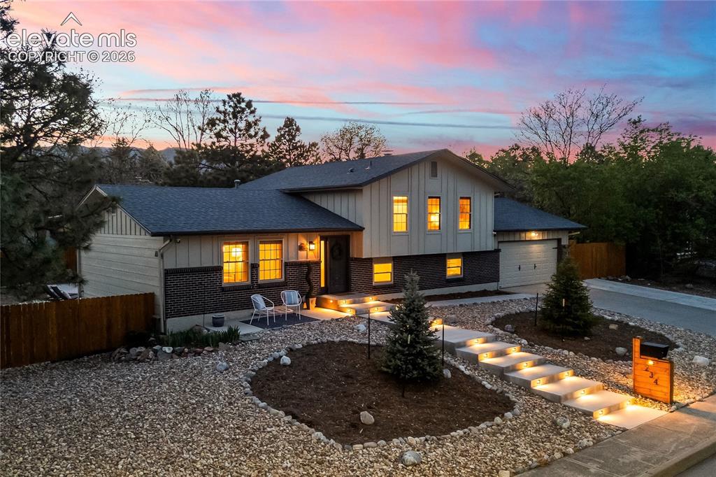 Image 2 of 50: Twilight over Golden Hills! Welcome your guests with designer five-foot-wid