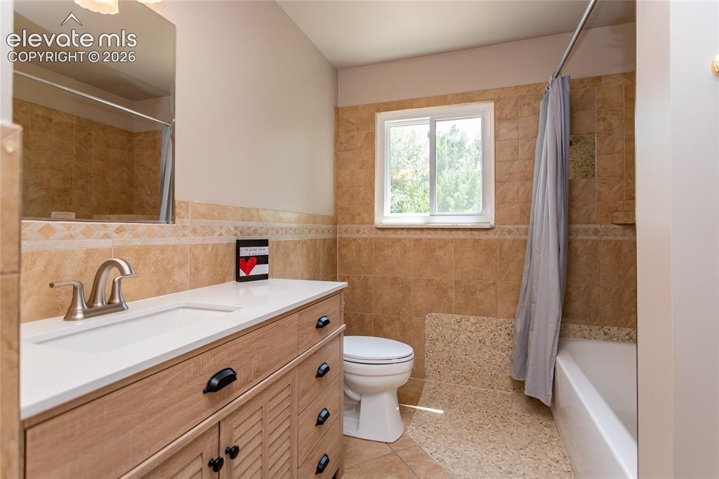 Image 19 of 46: Redone primary bathroom on upper level