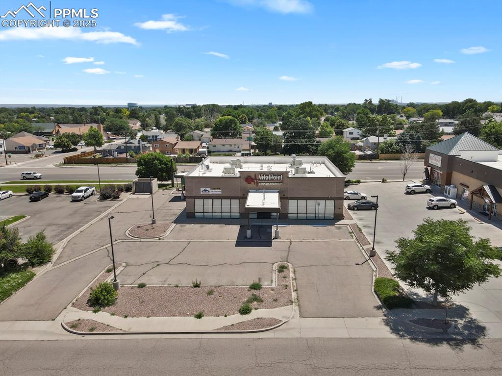 Image 47 of 50: Aerial perspective of suburban area