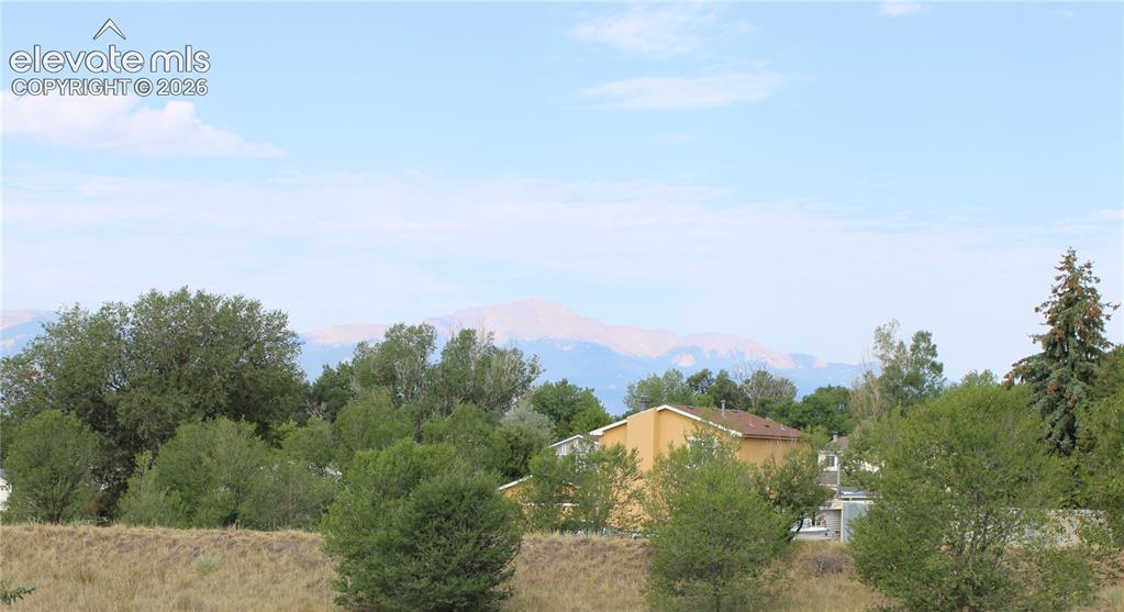 Image 28 of 28: Back yard view of Pikes Peak