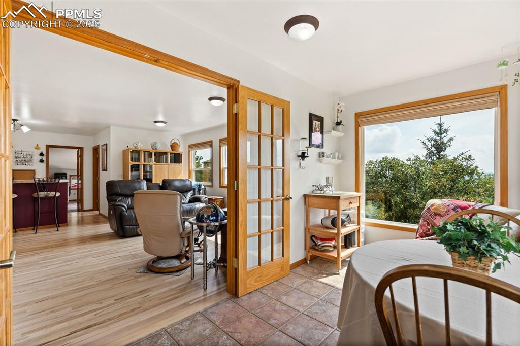 Image 12 of 45: Entrance to the Home with French Doors