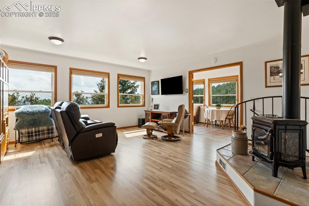 Image 13 of 45: Newly Refinished Hickory Wood Flooring!