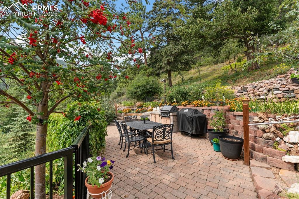 Image 37 of 45: 11’ x 28’ Stone Paver Patio with Built-in Natural Gas BBQ Grill!