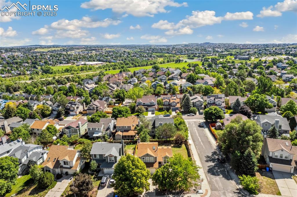 Image 19 of 22: Aerial perspective of suburban area