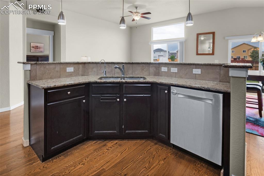 Image 9 of 31: Kitchen island with sink and dishwasher, upgrade with reverse osmosis water