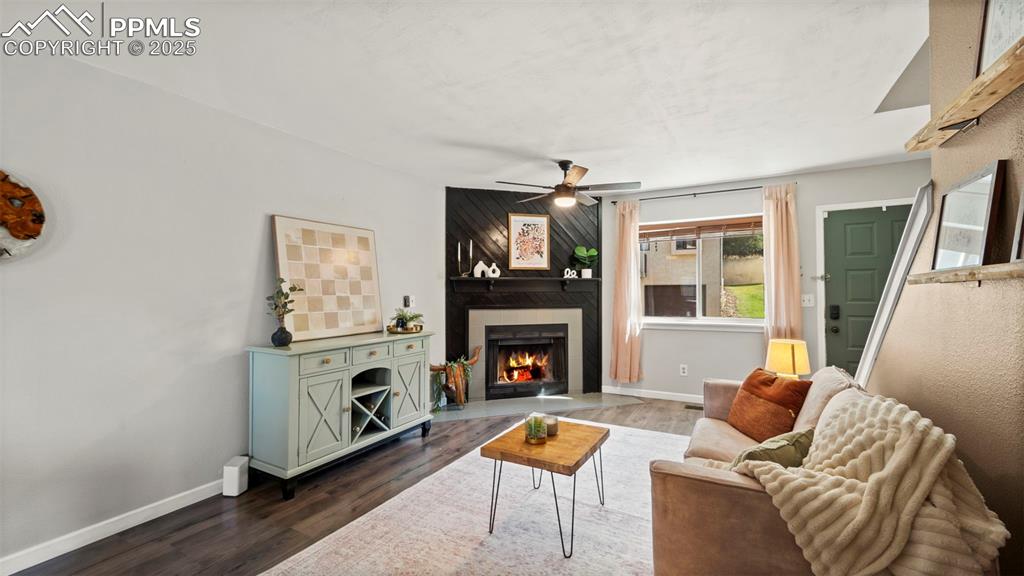 Image 2 of 38: Amazing fireplace.