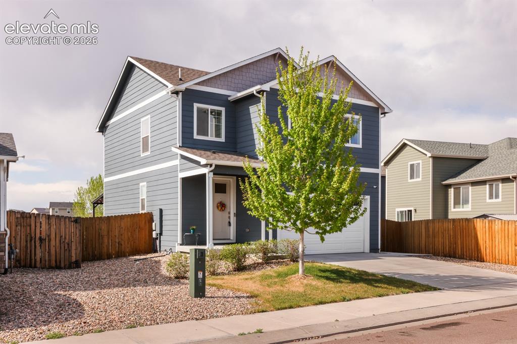 Caption: Located in the southeast community of Creekside at Lorson Ranch, this beautiful 2-story home offers 