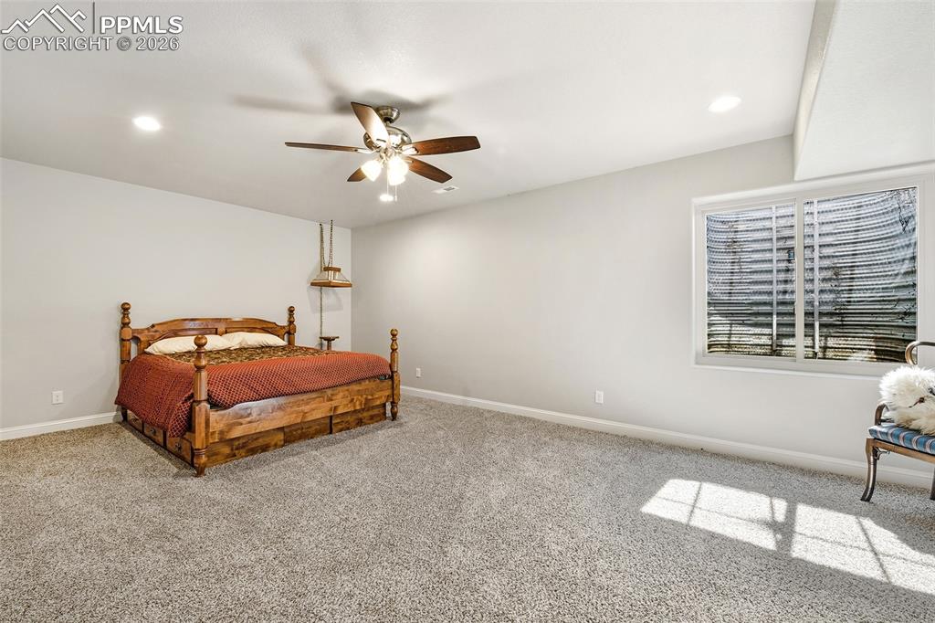 Image 30 of 49: Lower-Level Bedroom with Double Closets