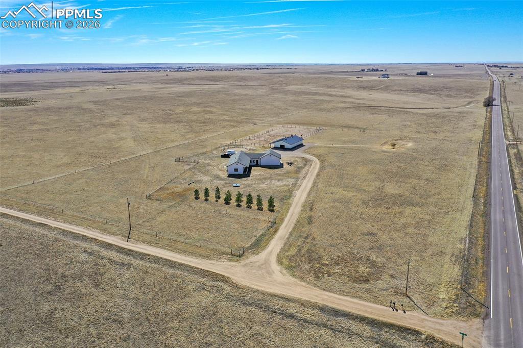 Image 47 of 49: Aerial View of the Barn/Home