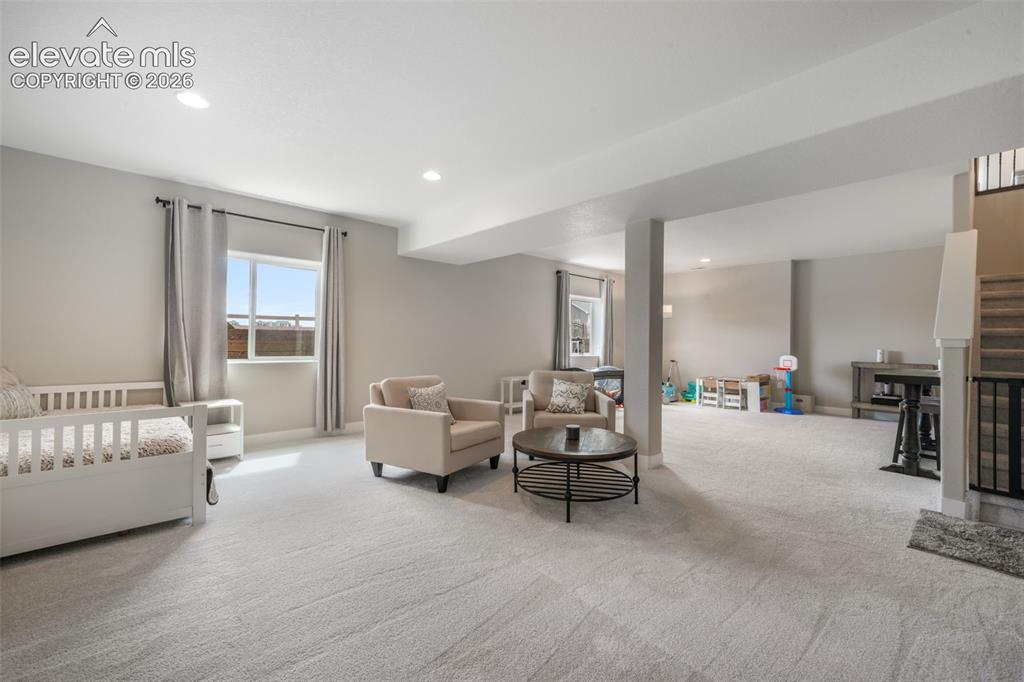 Image 40 of 50: Oversized basement with lots of extra unfinished space