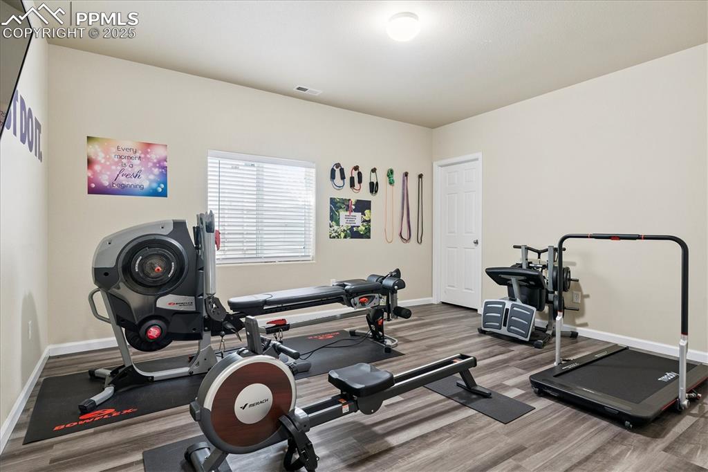 Image 18 of 29: Large bedroom in basement with walk-in closet and egress window