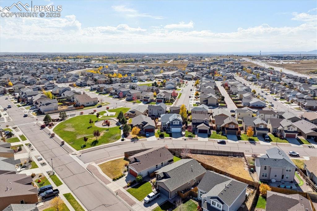 Image 25 of 29: Aerial perspective of suburban area