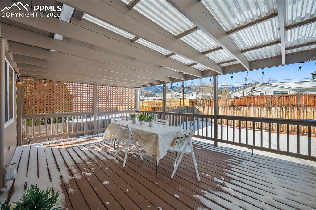 Image 33 of 45: Covered back deck. 