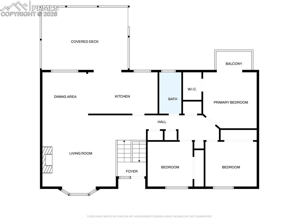 Image 43 of 45: Upstairs floor plan