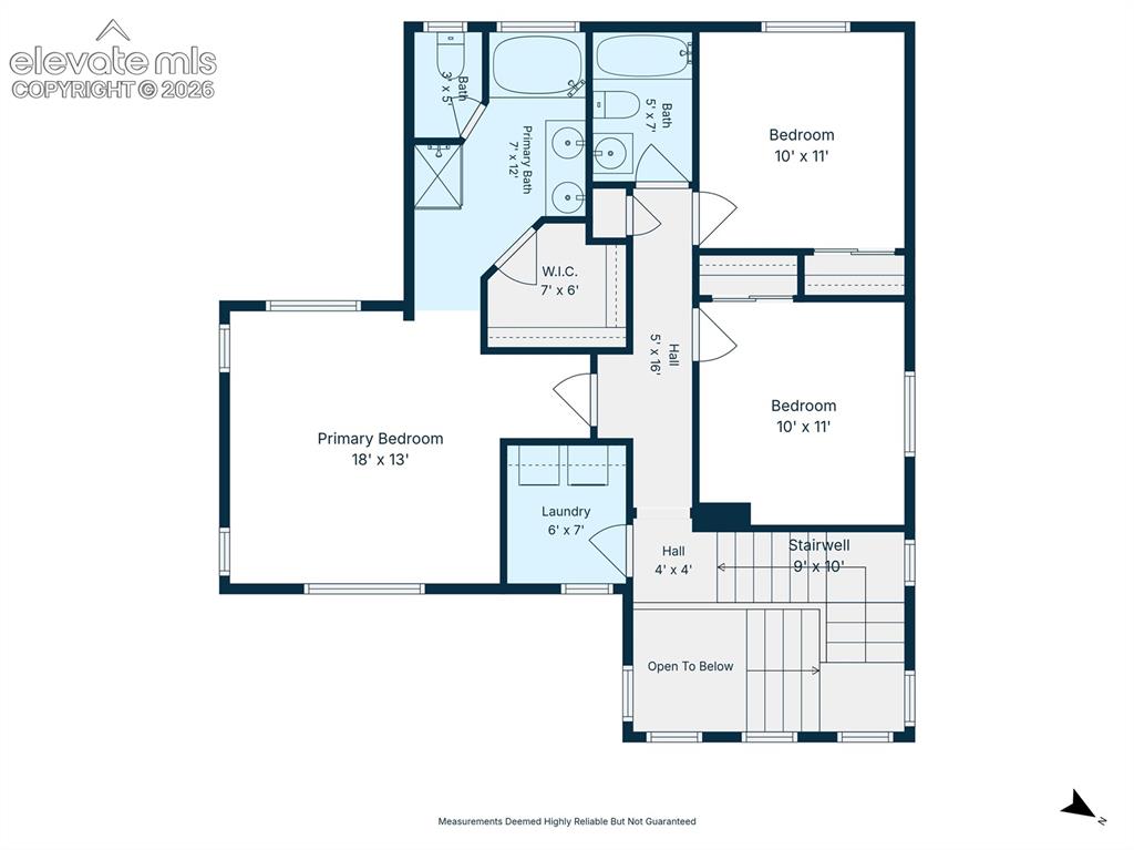 Image 34 of 34: Upstairs floor plan
