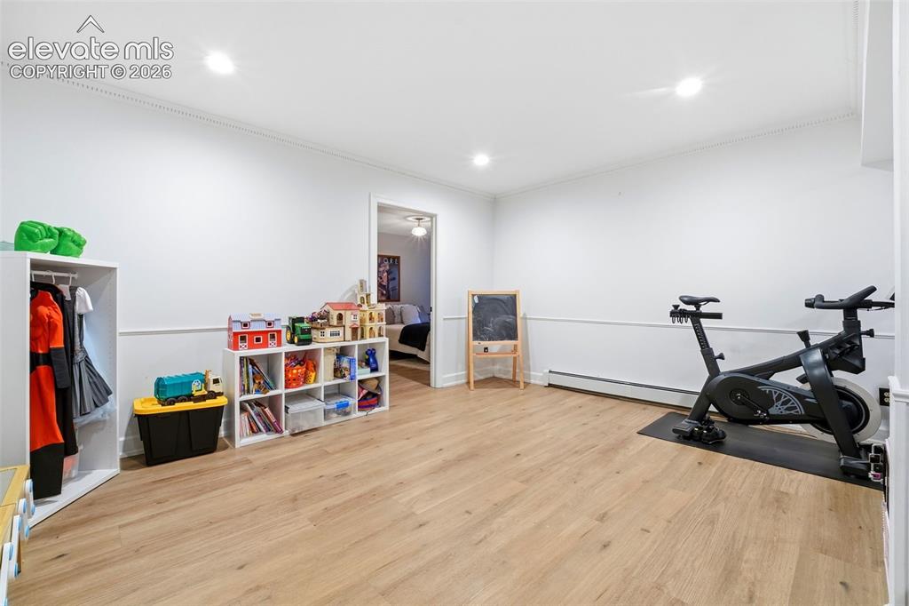 Image 32 of 50: Large basement rec room/family room