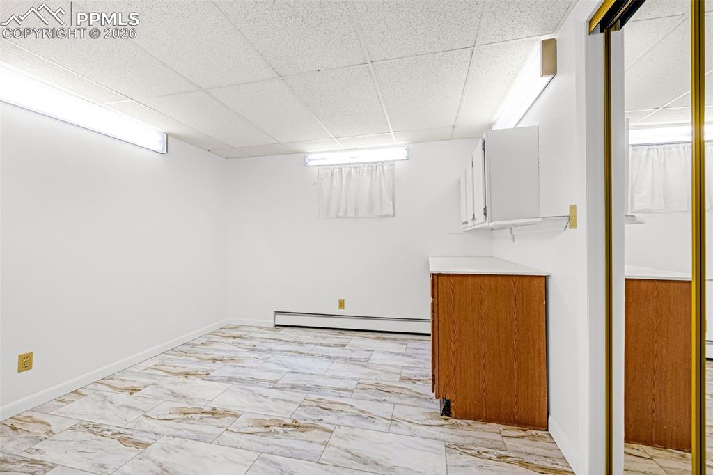 Image 24 of 44: Basement non conforming bedroom with closet