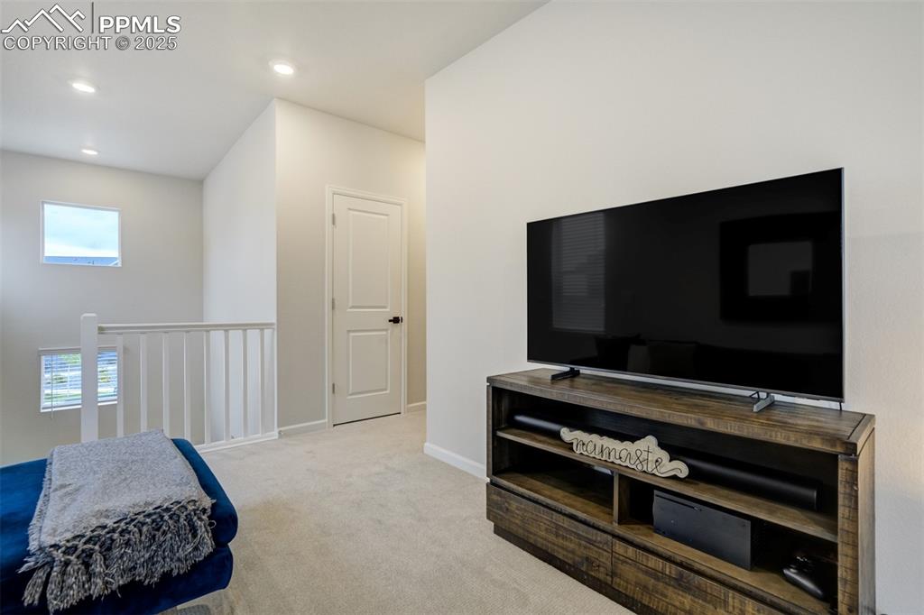 Image 18 of 50: Bedroom featuring carpet and recessed lighting