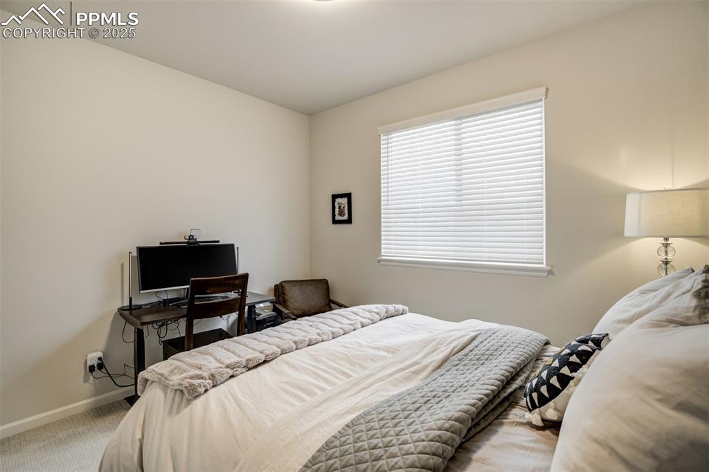 Image 27 of 50: Bedroom with carpet floors and baseboards