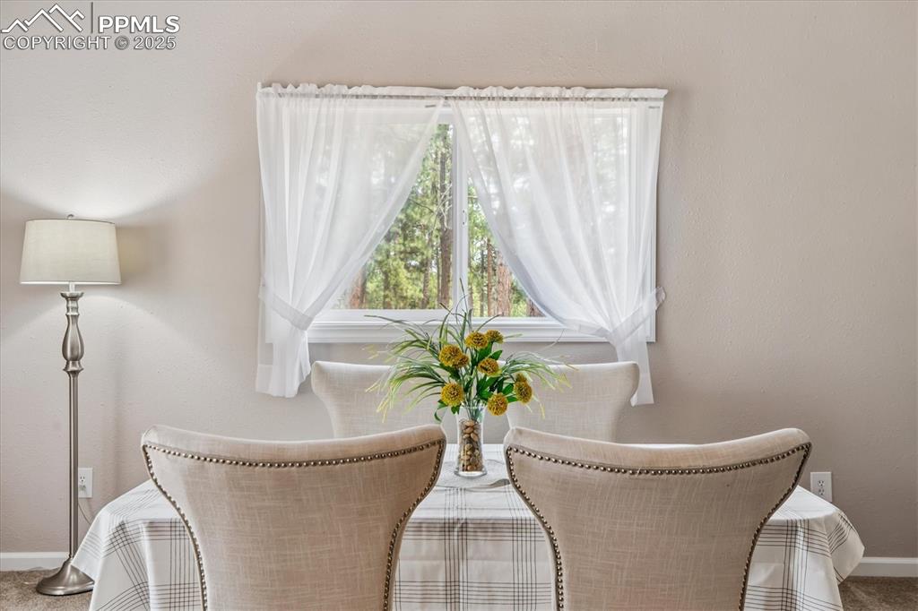 Image 10 of 29: Sitting room with baseboards and carpet flooring